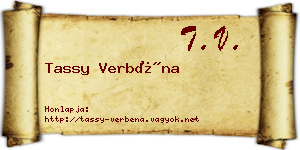 Tassy Verbéna névjegykártya